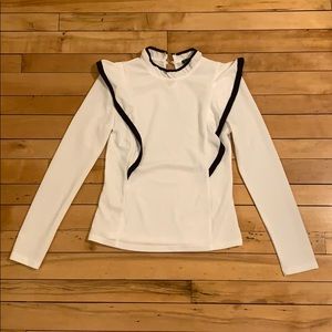 White and black blouse